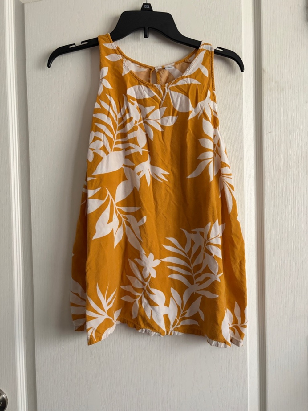 Old Navy Mustard Yellow & White Floral Tank Top